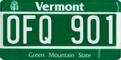 VT license plate OFQ901