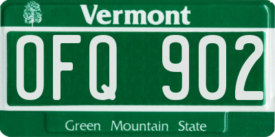 VT license plate OFQ902