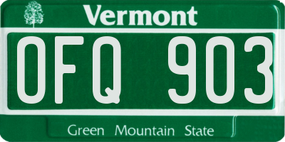 VT license plate OFQ903