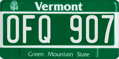 VT license plate OFQ907
