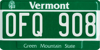 VT license plate OFQ908