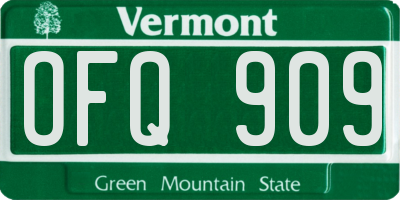 VT license plate OFQ909