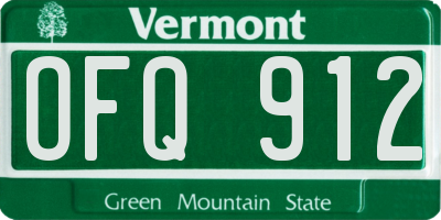 VT license plate OFQ912