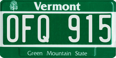 VT license plate OFQ915