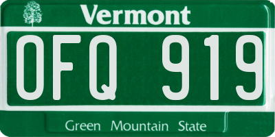 VT license plate OFQ919