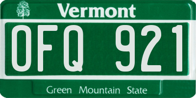 VT license plate OFQ921