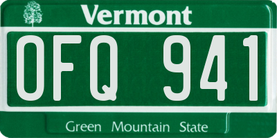 VT license plate OFQ941