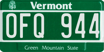 VT license plate OFQ944