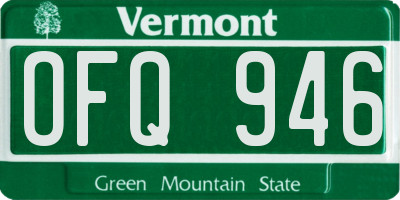 VT license plate OFQ946