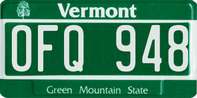 VT license plate OFQ948