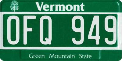 VT license plate OFQ949