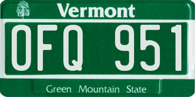 VT license plate OFQ951