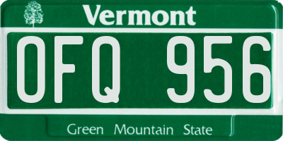 VT license plate OFQ956