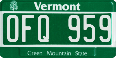 VT license plate OFQ959