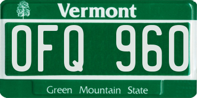 VT license plate OFQ960