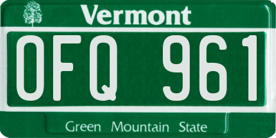 VT license plate OFQ961