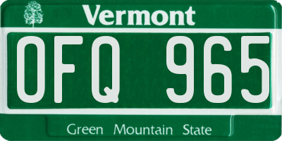VT license plate OFQ965