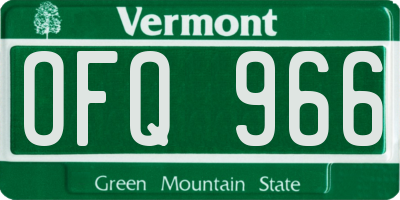 VT license plate OFQ966