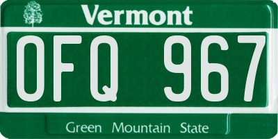 VT license plate OFQ967
