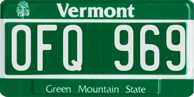 VT license plate OFQ969