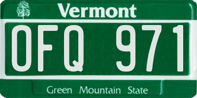 VT license plate OFQ971