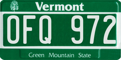 VT license plate OFQ972
