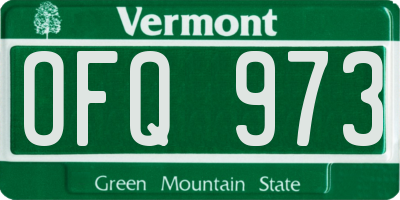 VT license plate OFQ973