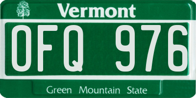 VT license plate OFQ976