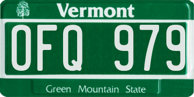 VT license plate OFQ979