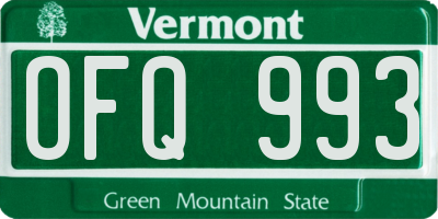 VT license plate OFQ993