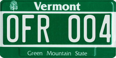 VT license plate OFR004