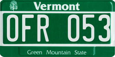 VT license plate OFR053