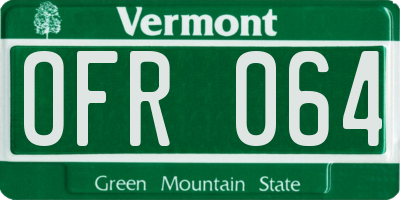 VT license plate OFR064