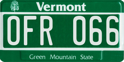 VT license plate OFR066