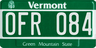 VT license plate OFR084