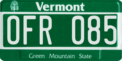 VT license plate OFR085