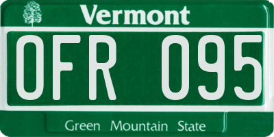 VT license plate OFR095