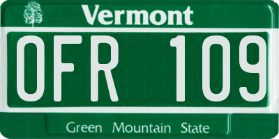 VT license plate OFR109