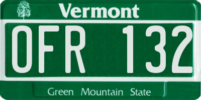 VT license plate OFR132