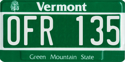 VT license plate OFR135