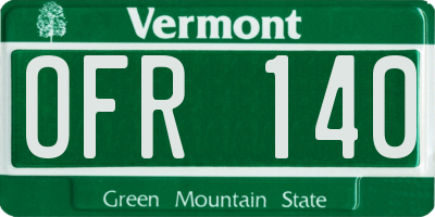 VT license plate OFR140