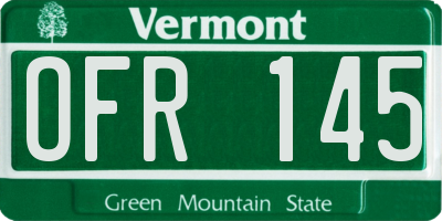 VT license plate OFR145