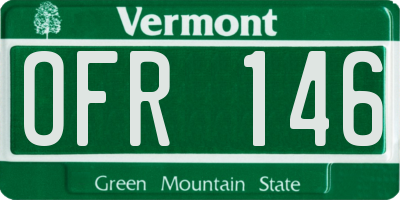 VT license plate OFR146
