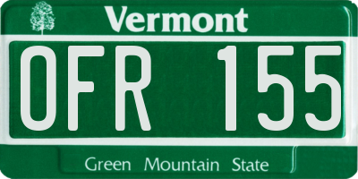 VT license plate OFR155
