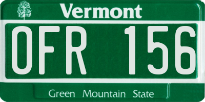 VT license plate OFR156