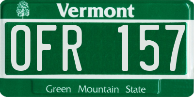 VT license plate OFR157