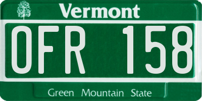 VT license plate OFR158