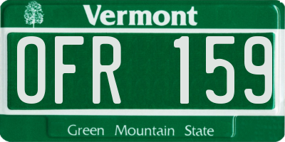 VT license plate OFR159