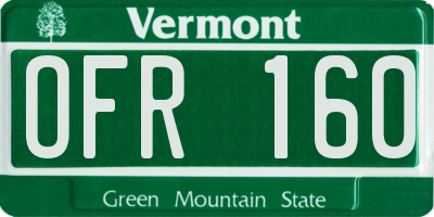 VT license plate OFR160