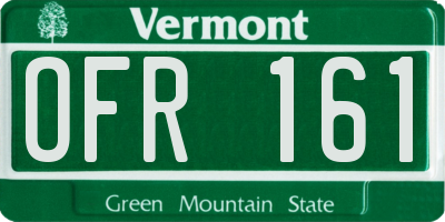 VT license plate OFR161